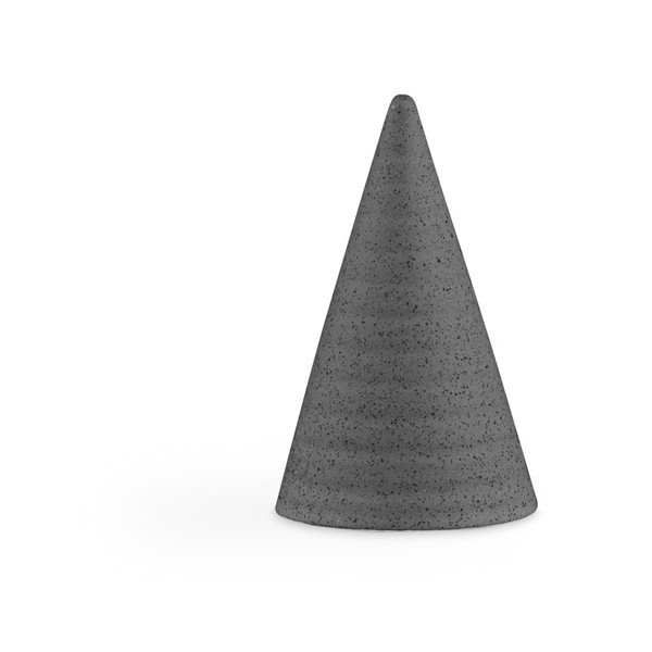 Tmavosivá kameninová dekoratívna soška Kähler Design Glazed Cone Dark Grey, výška 11 cm