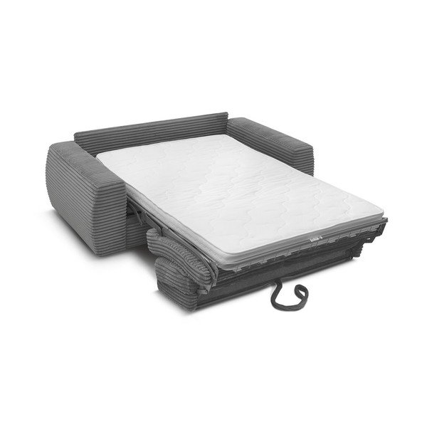 Tmavosivá menčestrová pohovka na každodenné spanie/rozkladacia 220 cm Hugo – Bobochic Paris-image-4