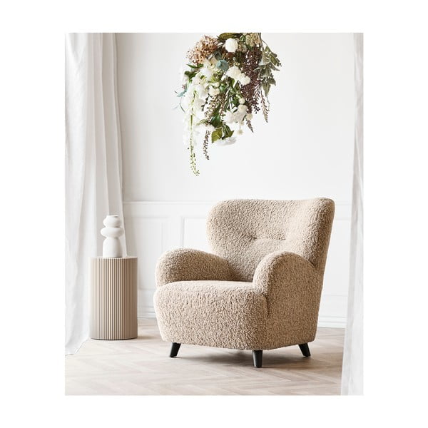 Svetlohnedé kreslo z textílie buklé Lunaro – House Nordic-image-1