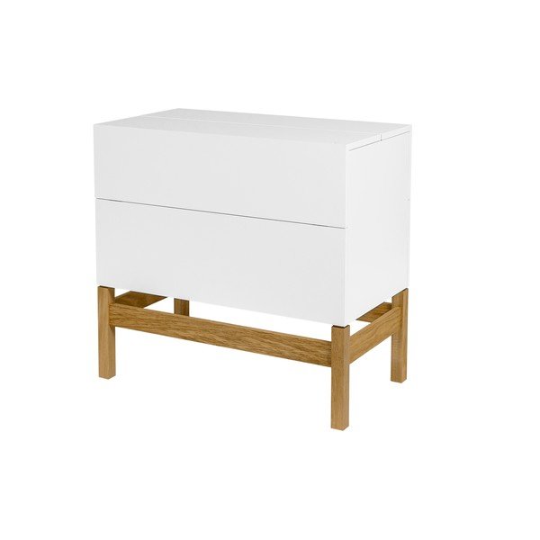 Biela/v prírodnej farbe vinotéka 75x70 cm Grande - Woodman-image-1