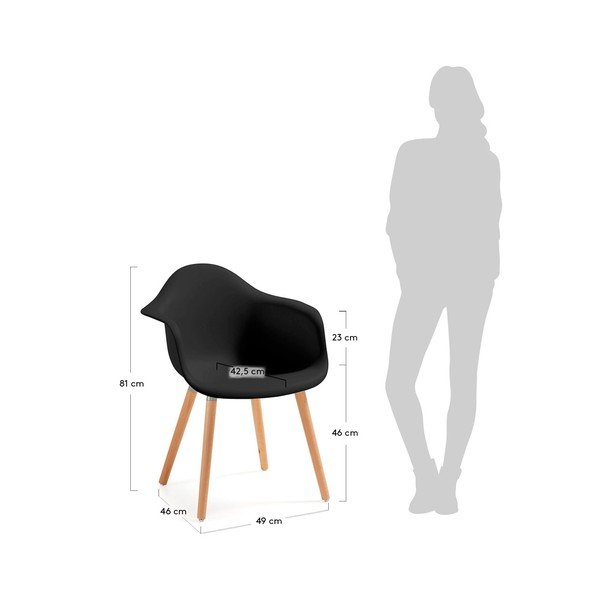 Sada 2 čiernych jedálenských stoličiek La Forma Kenna-image-3
