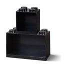 Súprava 2 detských čiernych nástenných políc LEGO® Brick
