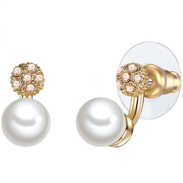 Náušnice s bielou perlou Perldesse Con, ⌀ 7 mm