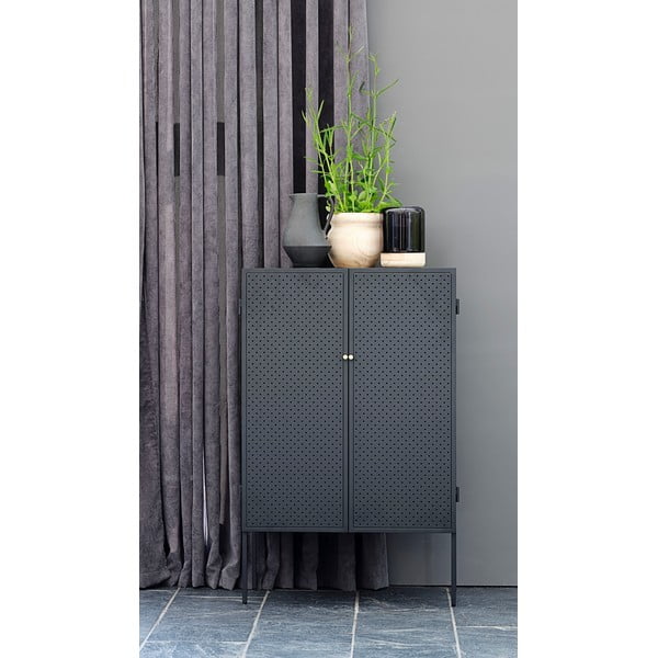 Čierna kovová komoda Canett Brooks, výška 110 cm-image-1