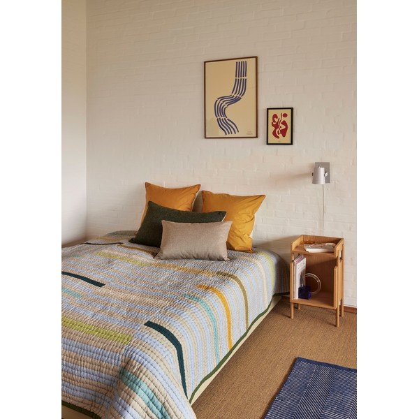 Zelený bavlnený prehoz na dvojlôžko 260x260 cm Twist - Hübsch-image-1