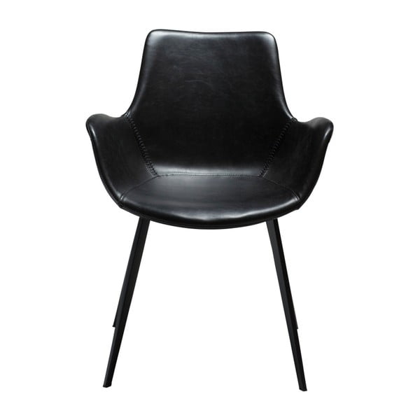 Čierna koženková jedálenská stolička s opierkami DAN-FORM Denmark Hype-image-1