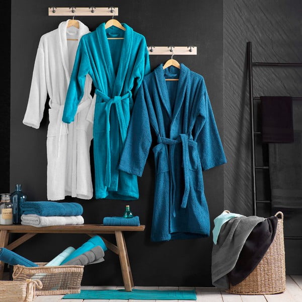 Antracitový bavlnený župan veľkosť M Tendresse – douceur d'intérieur-image-3