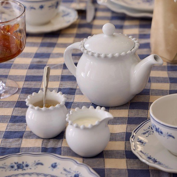 Biela kameninová kanvica na čaj so sitkom 500 ml Pearl – Costa Nova-image-1