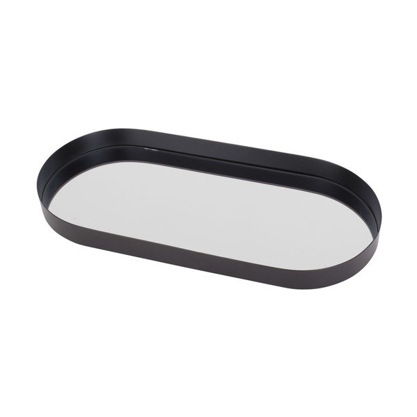 Čierny podnos so zrkadlom PT LIVING Oval, šírka 18 cm-image-2