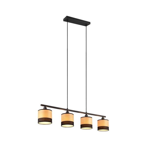 Závesné svietidlo v čiernej a prírodnej farbe Bolzano – Reality-image-2