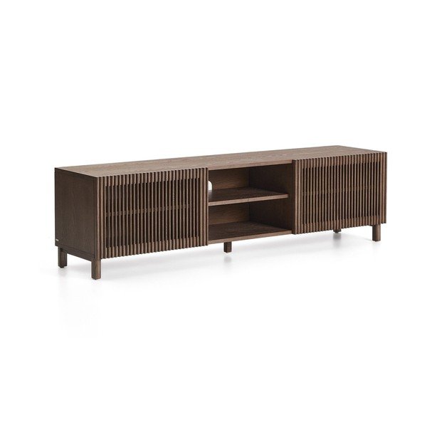 Tmavohnedý TV stolík v dekore orecha 180x49,5x42,5 cm Beyla – Kave Home