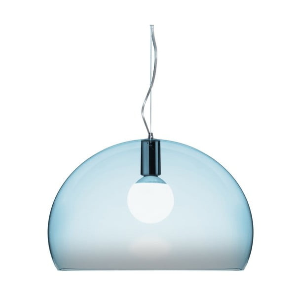 Svetlomodré stropné svietidlo Kartell Fly, ⌀ 52 cm