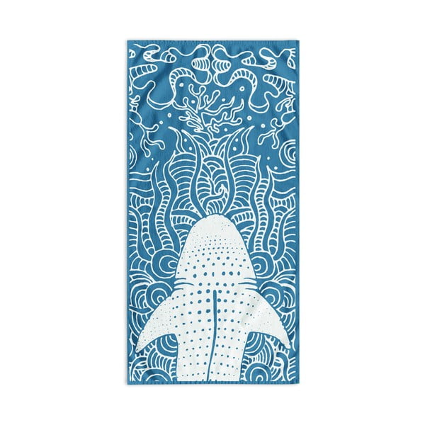 Modrá plážová osuška 90x180 cm Shark - DecoKing