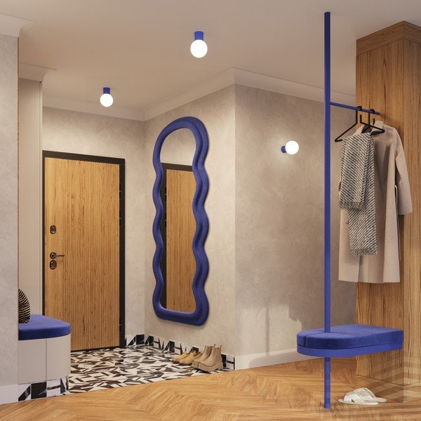 Modré stropné svietidlo so skleneným tienidlom ø 12 cm Orbital – Sollux-image-4