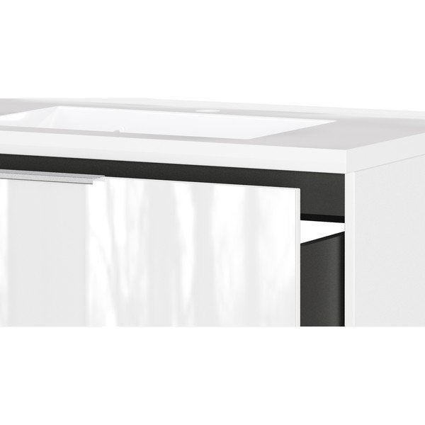 Biela lesklá závesná skrinka pod umývadlo 81x61 cm Celano – Germania-image-4