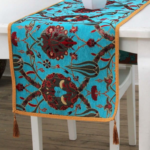 Behúň na stôl Mode, 40 x 150 cm, modrohnedý ornament