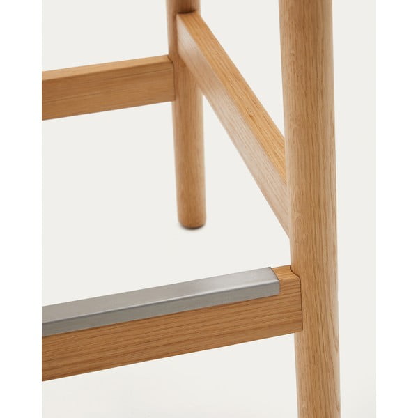 Barové stoličky v súprave 2 ks z dubového dreva v prírodnej farbe (výška sedadla 66 cm) Yalia – Kave Home-image-3