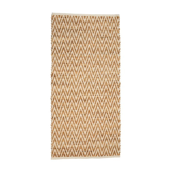 Béžový koberec z juty a kože Simla, 140 × 70 cm