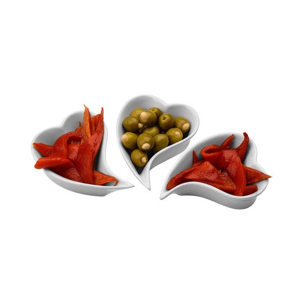 Sada 3 porcelánových servírovacích misiek Premier Housewares Heart Shape-image-1