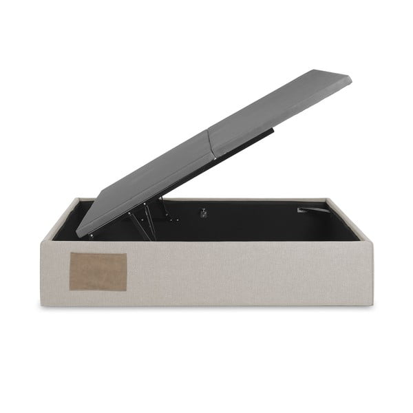 Béžová čalúnená dvojlôžková posteľ s úložným priestorom 160x200 cm Matters – Kave Home-image-4