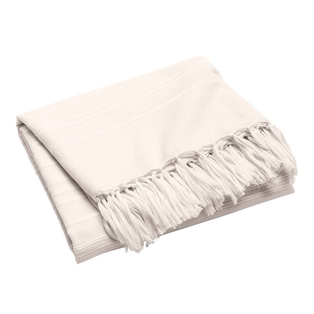 E-shop Krémovobiely bavlnený pléd 125x150 cm Lilia – douceur d'intérieur