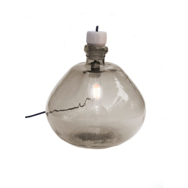 Svetlohnedá stolová lampa z recyklovaného skla Surdic, ø 22 cm