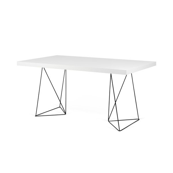 Biely stôl s čiernymi nohami TemaHome Multi, 180 × 77 cm-image-2