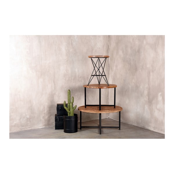 Čierny konferenčný stolík s doskou z mangového dreva LABEL51 Dex, ⌀ 60 cm-image-1