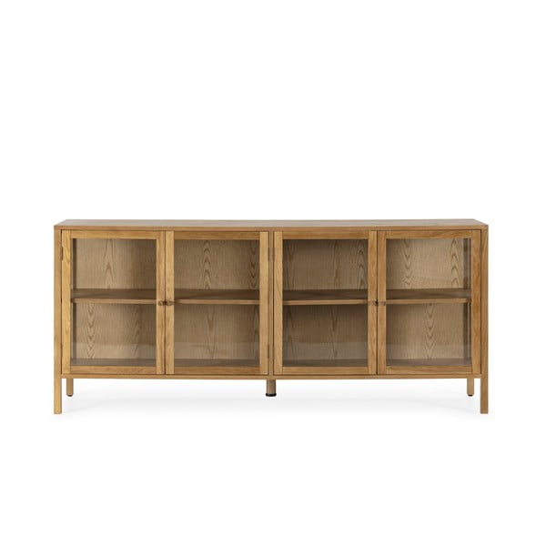 Vitrína v dekore duba v prírodnej farbe 180x80x40 cm Ceci – MOME