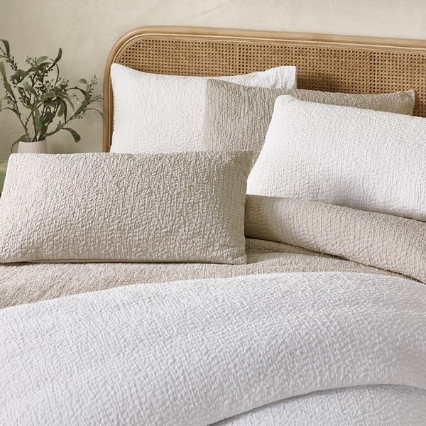 Svetlohnedé krepové obliečky na dvojlôžko/predĺžené 230x220 cm Crinkle Seersucker – Catherine Lansfield-image-4