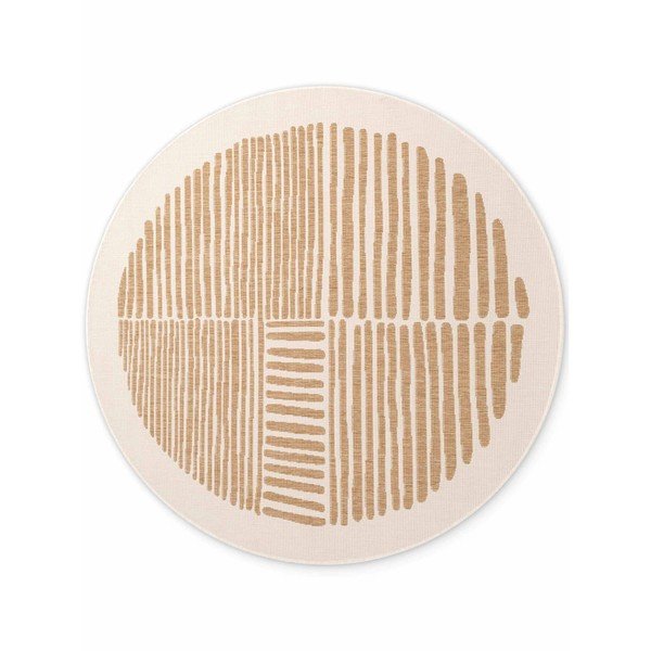 Krémovobiely/v prírodnej farbe okrúhly vnútorný a vonkajší koberec ø 200 cm Haringey Bounds – Ted Baker
