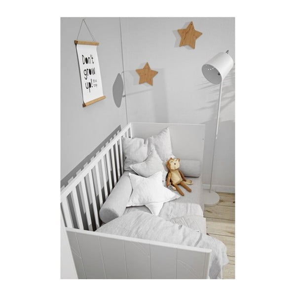 Sivý detský ľanový vankúš v tvare hviezdy BELLAMY Stripes-image-1