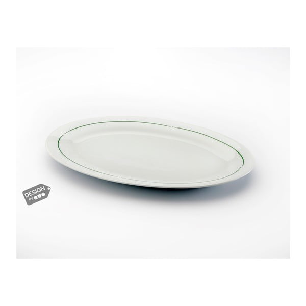 Porcelánový servírovací tanier so zeleným pruhom Versa Mint