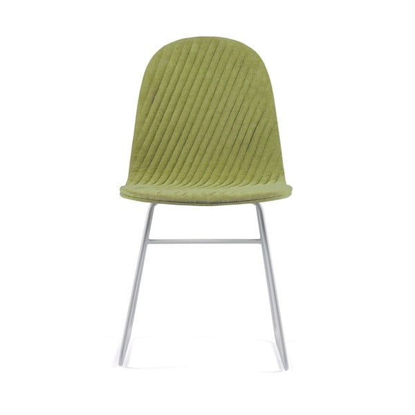 Svetlozelená stolička s kovovými nohami IKER Mannequin V Stripe