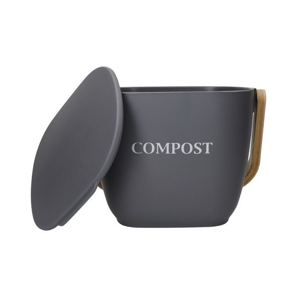 Tmavosivá bambusová nádoba na kompostovateľný odpad Kitchen Craft Natural Elements-image-2