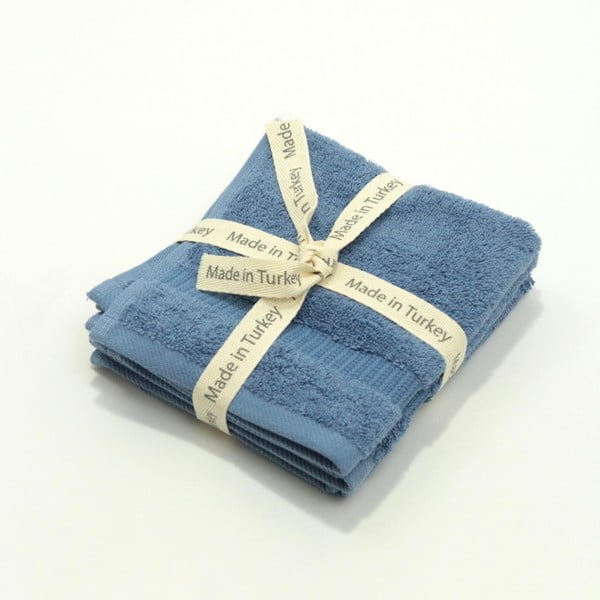 Modrý bavlnený uterák My Home Plus Guest, 33 × 33 cm