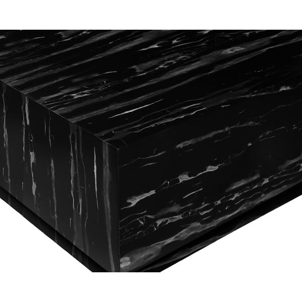 Čierny konferenčný stolík v dekore mramoru 100x100 cm Vito - Støraa-image-1