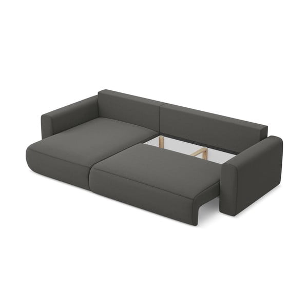 Tmavosivá zamatová rozkladacia/s úložným priestorom rohová pohovka (ľavý roh/s leňoškou) Kapua – Makamii-image-4