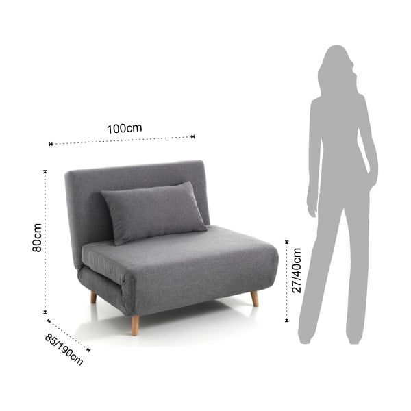 Sivé rozkladacie kreslo Tomasucci Shift-image-2