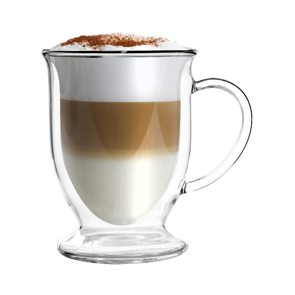 Dvojstenné/na latte sklenené hrnčeky v súprave 2 ks 250 ml Amo – Vialli Design-image-3