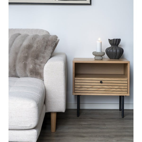 Odkladací stolík s doskou v dubovom dekore 40x50 cm Kyoto – House Nordic-image-1