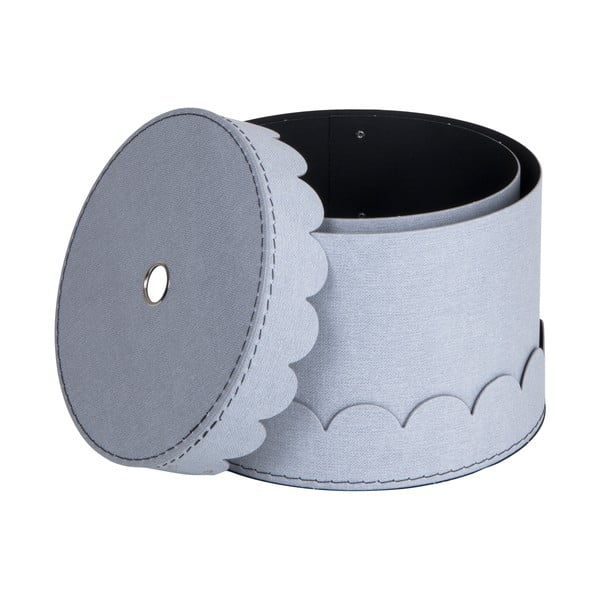 Svetlosivé kartónové úložné boxy s vekom v súprave 2 ks ø 26x17,5 cm Wilma – Bigso Box of Sweden-image-3