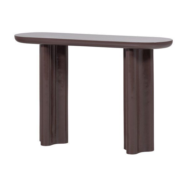 Tmavohnedý lesklý konzolový stolík 35x120 cm Evara – WOOOD-image-2