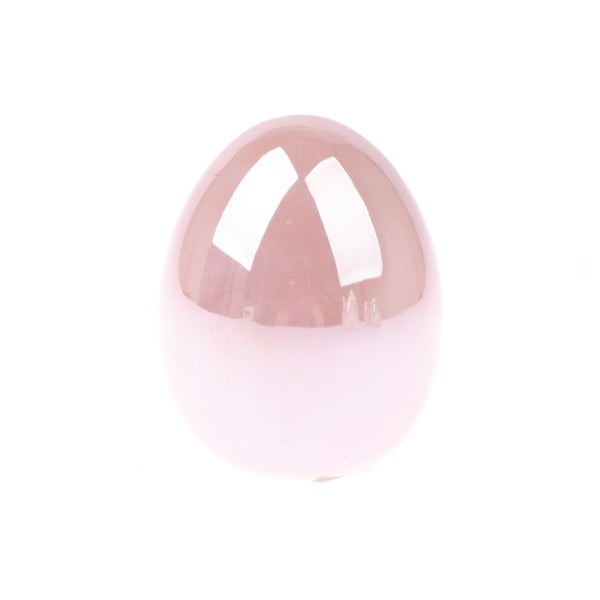 Ružové dekoratívne keramické vajíčko Dakls Easter Deco, výška 10,3 cm
