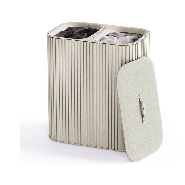 Béžový bambusový kôš na bielizeň 2x45 l Tota Luxe – Joseph Joseph