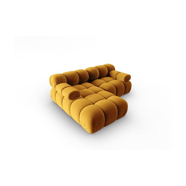 Žltá zamatová pohovka 191 cm Bellis – Micadoni Home-image-4