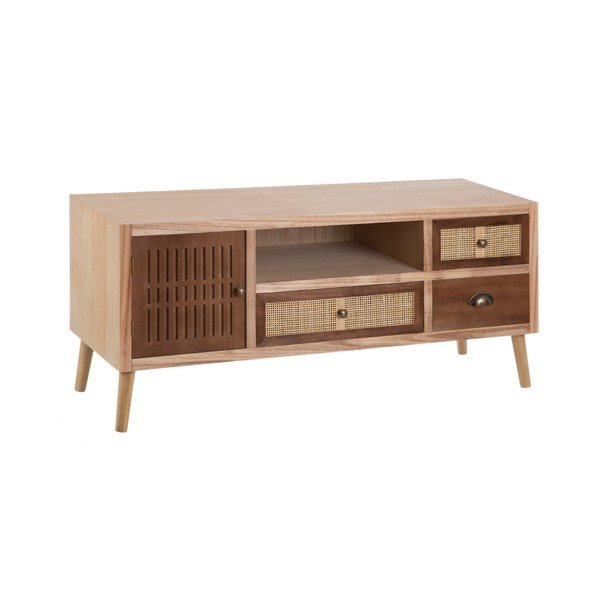 TV stolík z masívu paulownie v prírodnej farbe 120x52 cm Sasha – Ixia