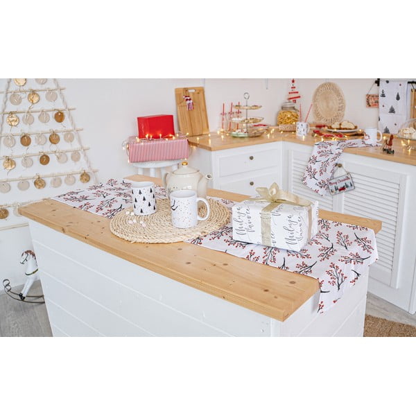 Vianočný bavlnený behúň na stôl 140x40 cm Rowan Berries - Butter Kings-image-1