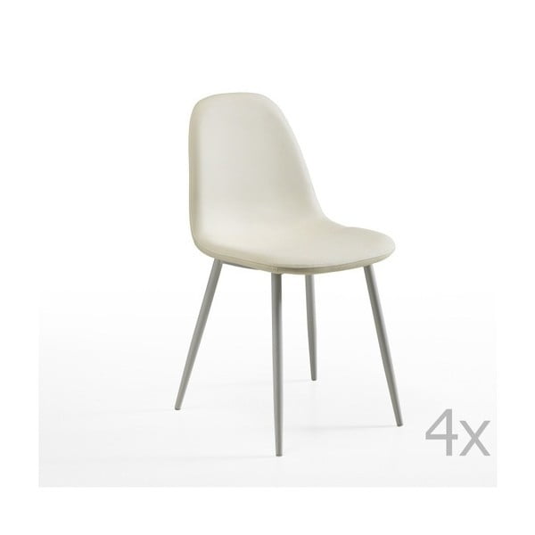 Sada 4 bielych stoličiek Design Twist Jos