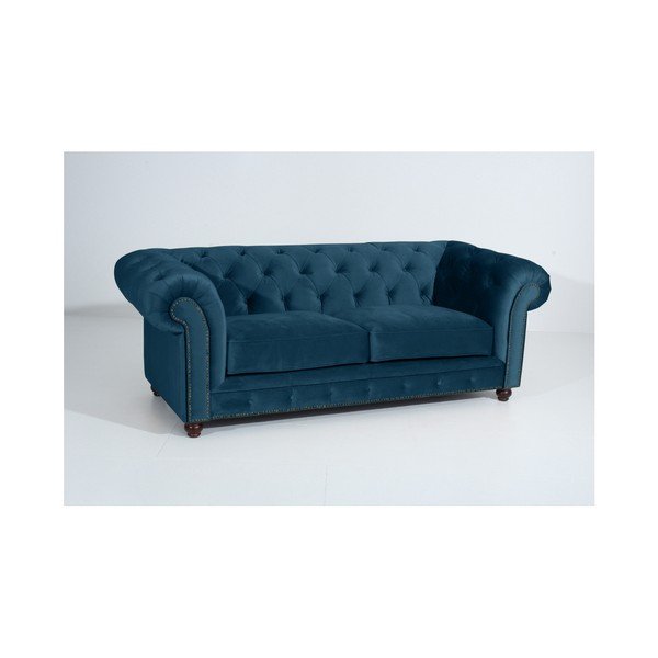 Modrá pohovka Max Winzer Orleans Velvet, 216 cm-image-3